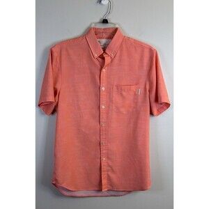 CHUBBIES Short Sleeve Button Down Shirt Men Small Salmon Performance Beach